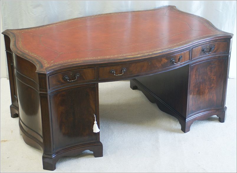1024 Antique Serpentine Partners Desk Rear (3)